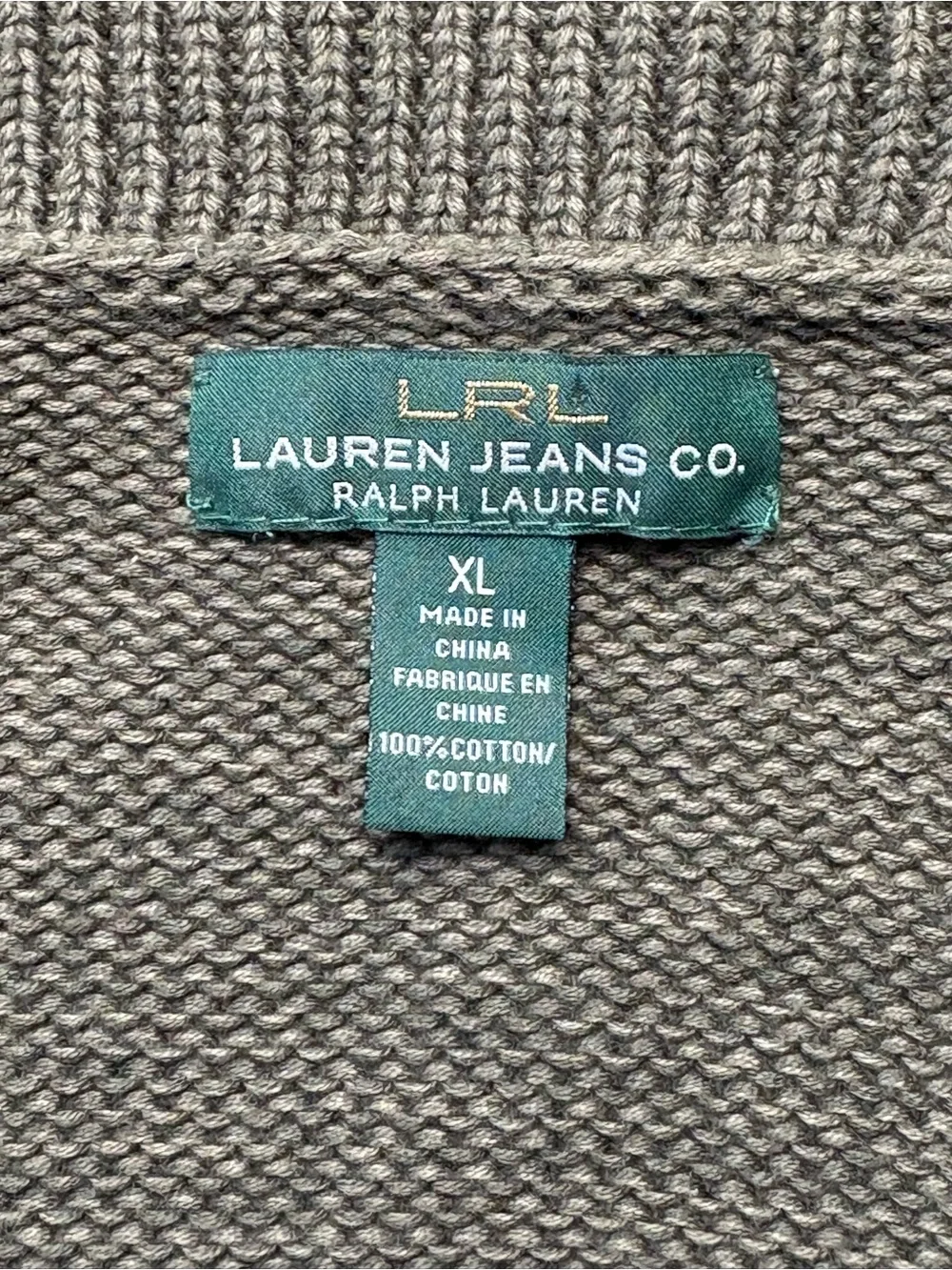 Lauren Ralph Lauren Brown Toggle Cardigan Sweater Shawl Collar Knit Casual XL